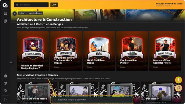 assign badge confirmation
