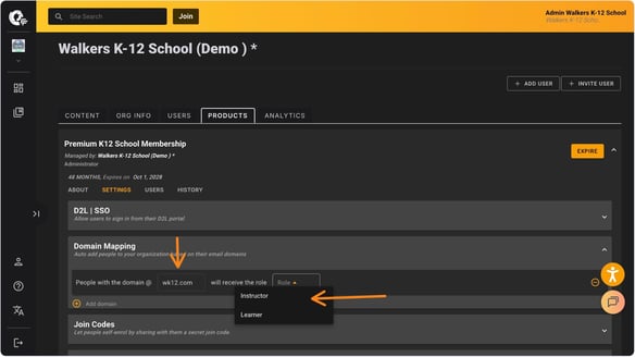 assign role to domain-1