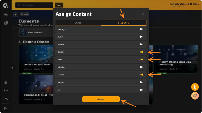 assign to student