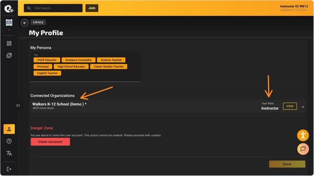 connect org and role-1
