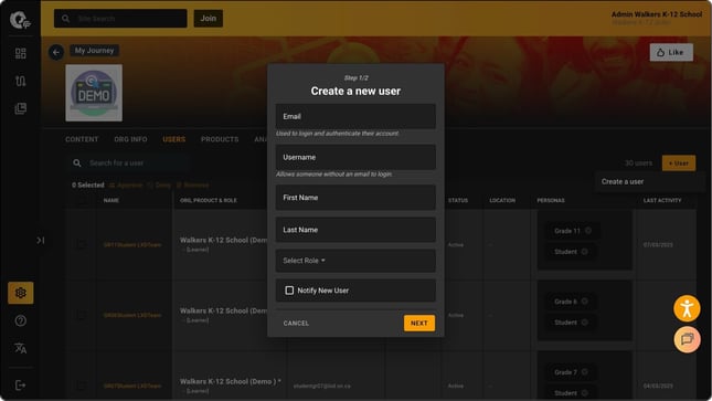 create a user
