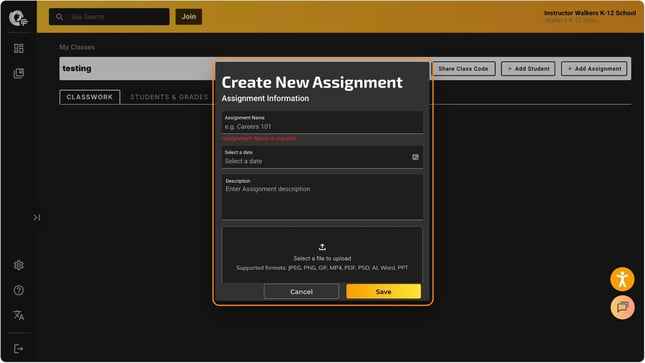 create assignment