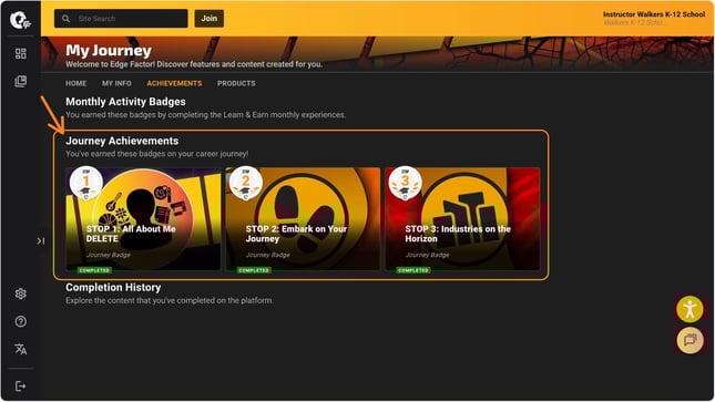 journey badges