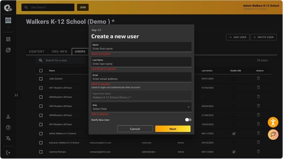 my org - create a new user model
