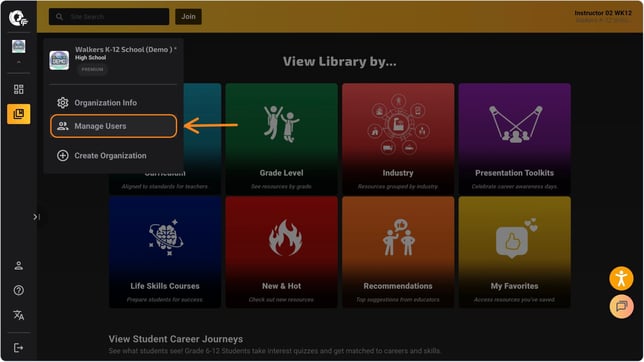 my org - manage users
