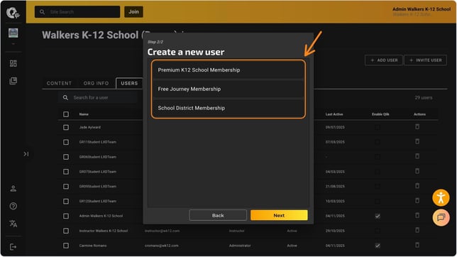 my org - new user - add to product