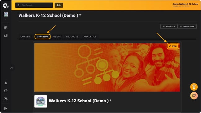 my org - org info tab